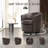 Leather Upholstered Swivel Barrel Chair—No Assembly Required-789525799