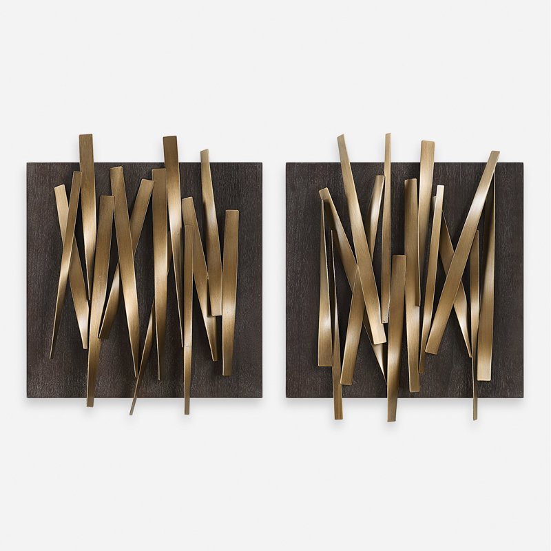 Uttermost Crosshatch Metal Wall Decor Set
