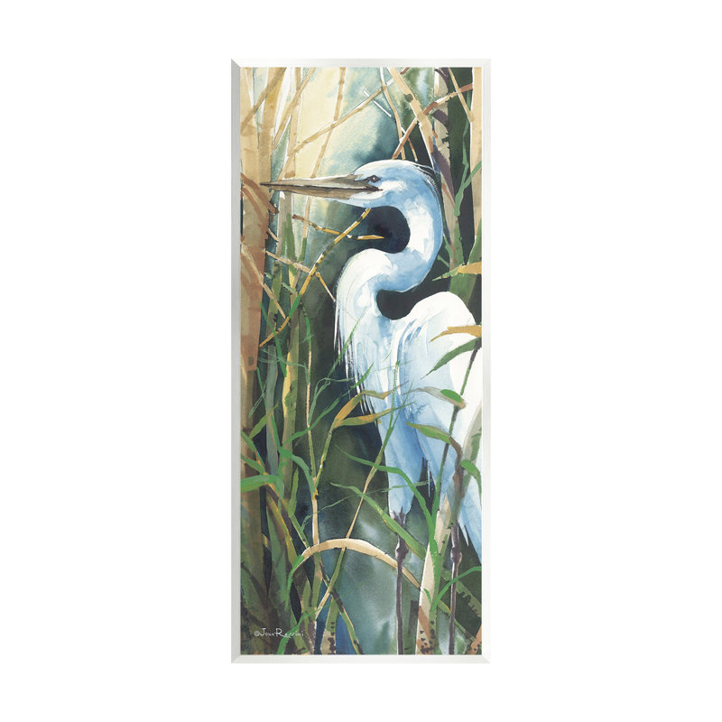 «Egret & Marshland Leaves» par John Rossini