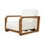 Fauteuil de jardin surdimensionné en bois d'acacia avec coussin, fauteuil lounge à assise profonde