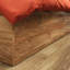Lit simple à finition brune avec deux tiroirs pour plus de rangement, plateforme, bois de manguier chaud, linge de maison et de petits espaces idéal, finition en bois, tiroirs à glissement lisse, butées, convient