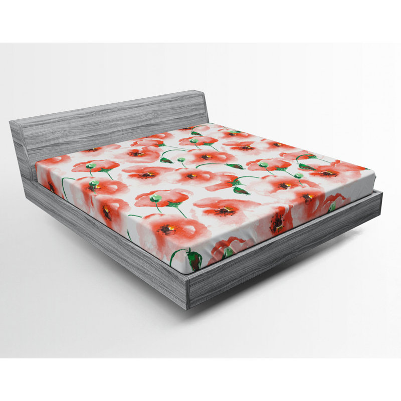 Microfiber Floral Fitted Sheet, Full Fitted Sheet