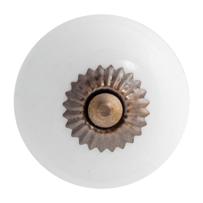 Nicola Spring - Round Ceramic Cabinet Knob, White
