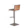 Cafa Adjustable Swivel Walnut Wood and Stainless Steel Metal Bar Stool