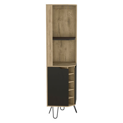 Armoire de bar Audra, six tablettes avec porte