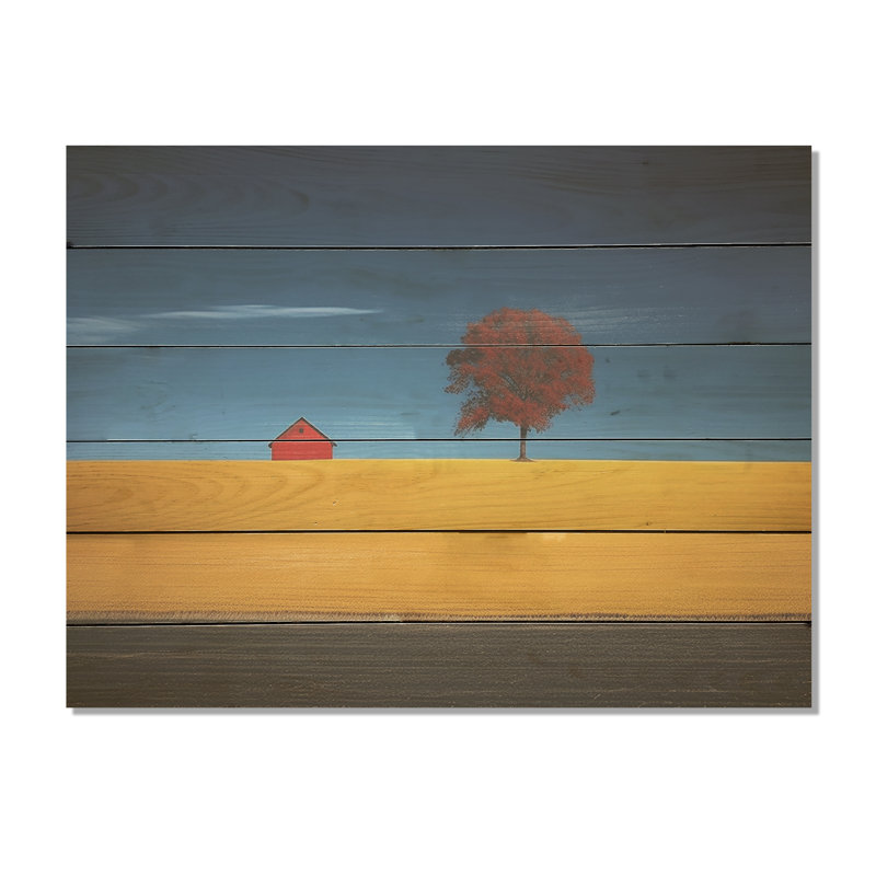 Prayies Endless Horizons I - prairies, art sur bois de pin naturel, H 10 po x l 20 po