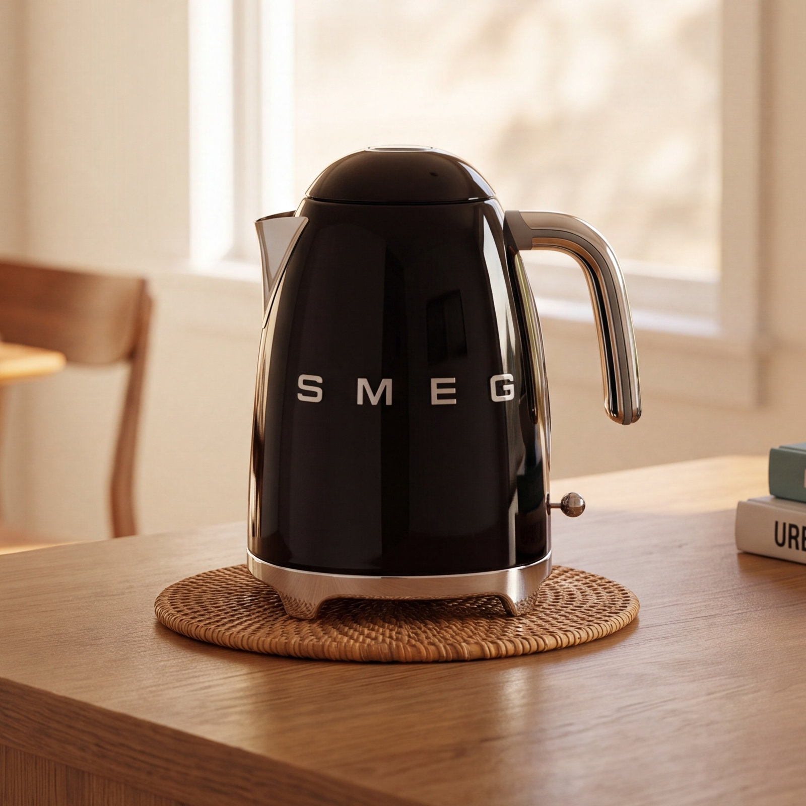SMEG 50s Style 7-Cup Electric Kettle, Black