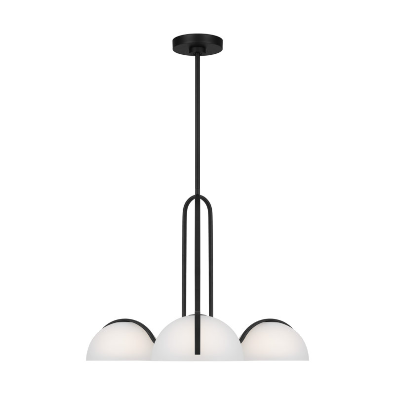River 3 - Light Steel Dimmable Dome Chandelier
