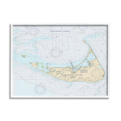 " Nantucket Island Coastal Massachusetts Traditional Nautical Map " by Daphne Polselli