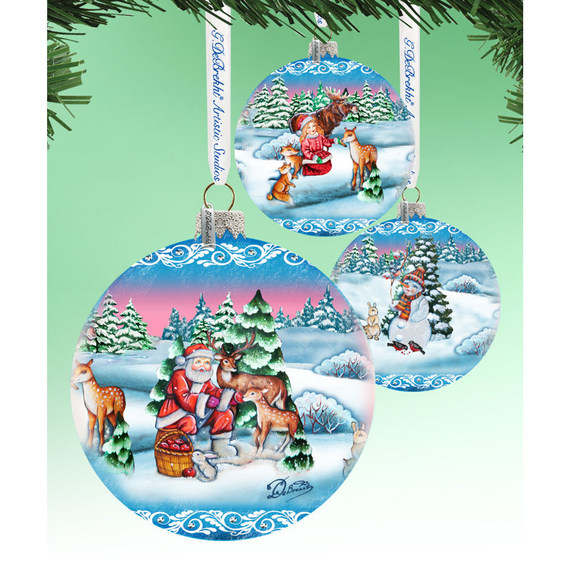 Holiday 5.5'' Handmade Glass Ball Ornament