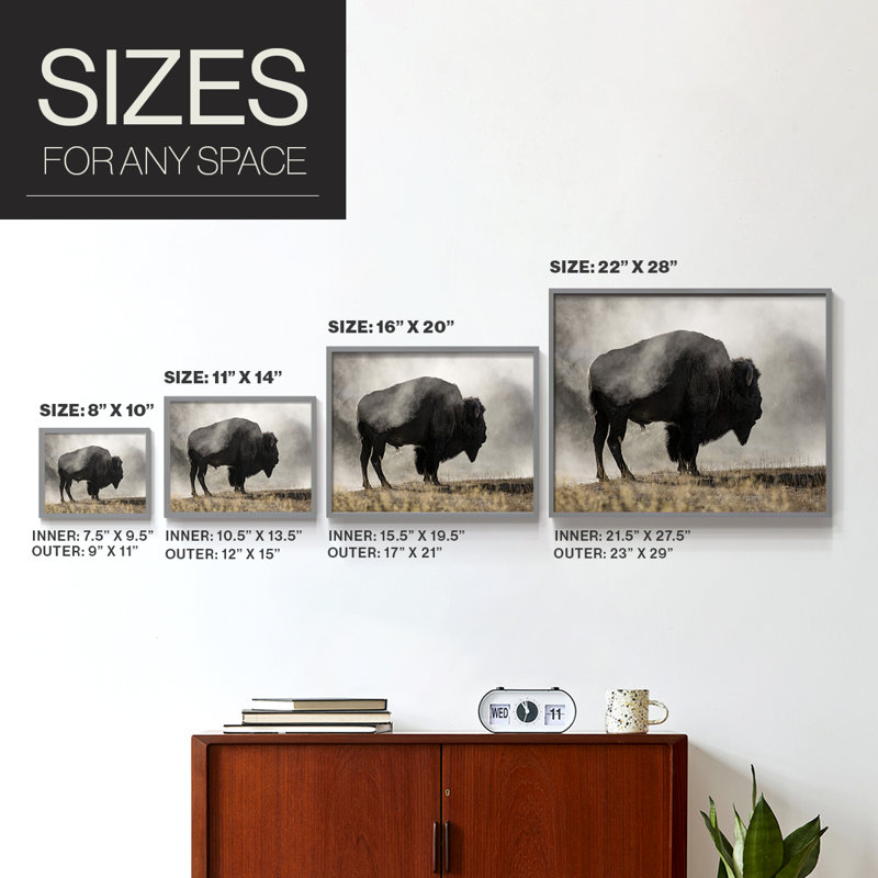 Geyser Basin -Framed Print - Restickable, Grey, 22" H x 28" W