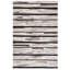 Tapis abstrait noir / ivoire en cuir tissé à la main Shadle-492325077