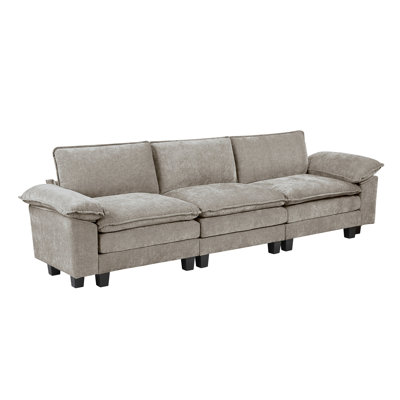 Canapé de style moderne, moelleux et confortable, tissu d'ameublement en chenille, mobilier de salon contemporain, 1 pièce, contreplaqué durable