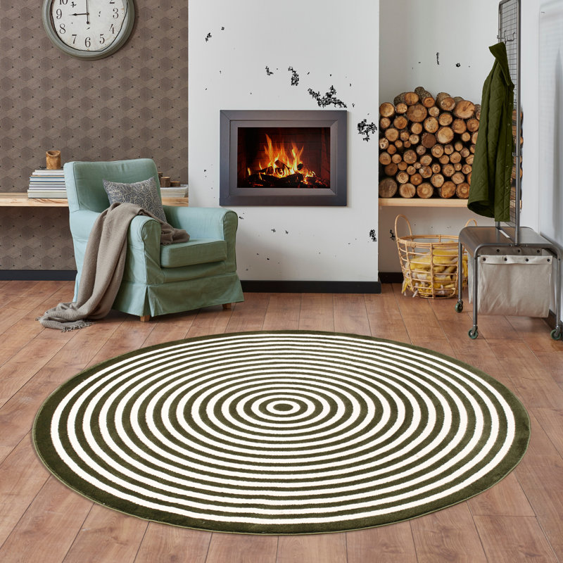 Geometric Area Rug, Round 170 cm
