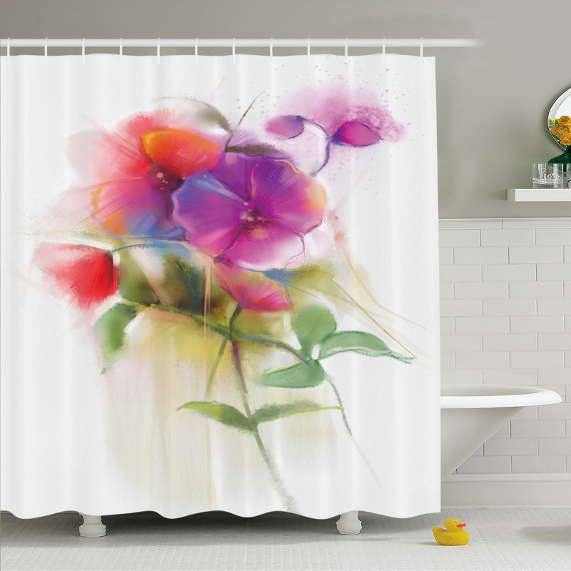 Ensemble de rideau de douche à parfums de beauté naturelle Flower Home, H 84 po x l 69 po