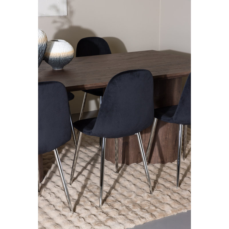 Darious 6 - Person Dining Set, Brown