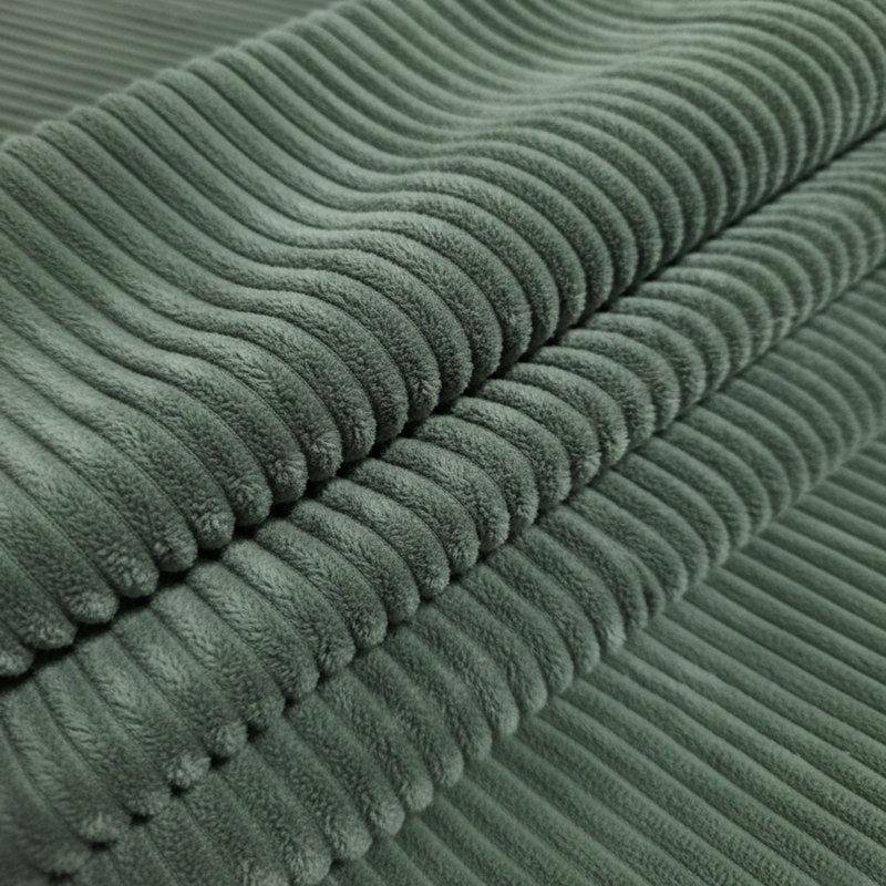 Repose-pieds rembourré en velours côtelé, Vert foncé
