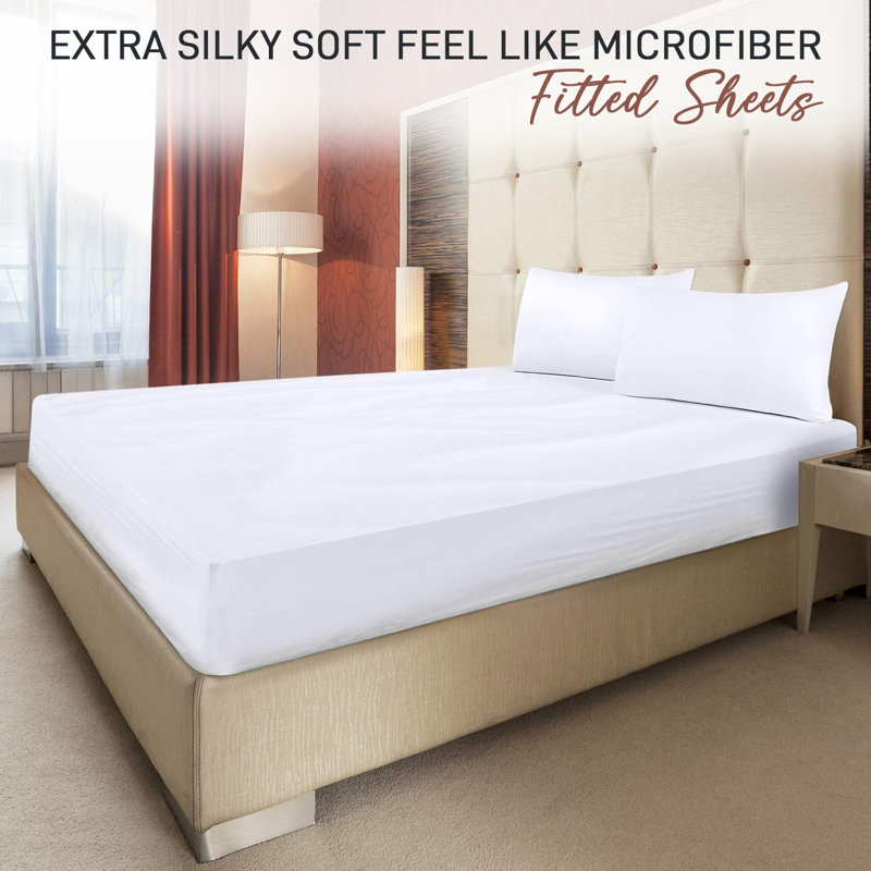 Kian-Scott Plain Weave / Muslin Fitted Sheet, Double (4'6), White