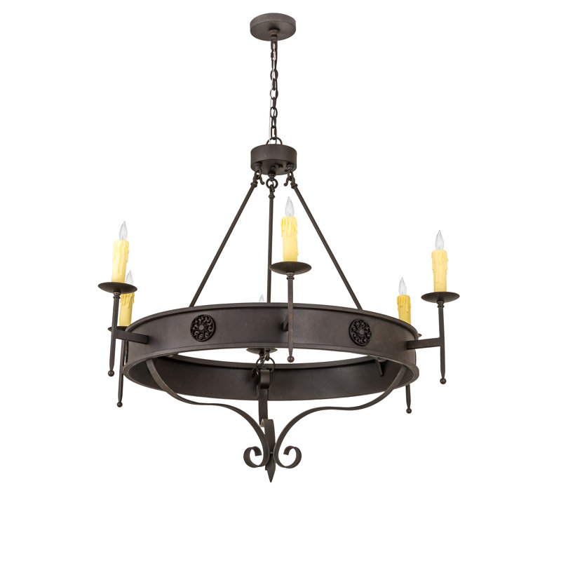 Lustre géométrique de style bougie à 6 lumières Lorenzo