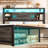 Storage Bed with Sliding Doors, LED Lights & USB Charging Station-1425455951-1425455950