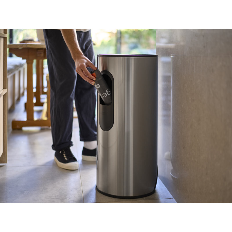 Joseph Joseph Arc 30-liter Slimline Pedal Trash Can, Stainless Steel, 2.6