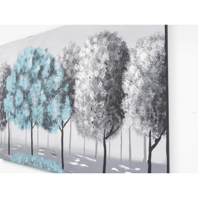 47 po x 27 po, peinture murale peinte à la main sur fond de lune sur toile blanche sans cadre