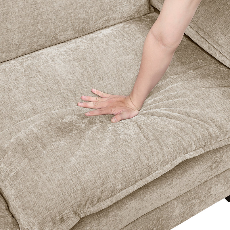 Modern Style Armless Chair Chenille Fabric Upholstery Contemporary Living Room Furniture 1pc Durable Plywood Plush Comfort