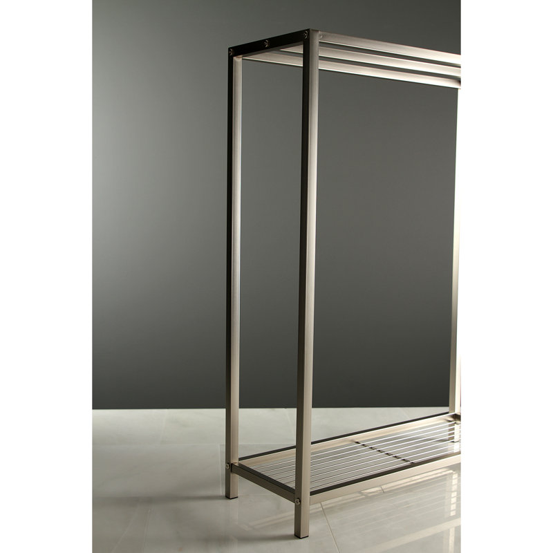 Kingston Brass Edenscape Freestanding 3-Bar Towel Rack, Brushed Nickel