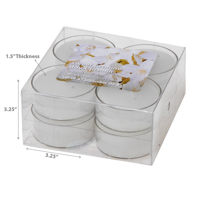 Paquet de 8 bougies chauffe-plat parfumées jasmin sucré - ensemble de 4
