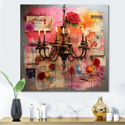 Lustre Pop Art en rose I - lustre mural