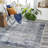 Owings Machine Washable Abstract Dark Blue/Medium Brown Area Rug-919975711
