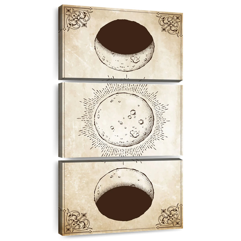 Phases de lune antiques, H 75 po x l 36 po
