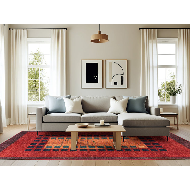 Tapis abstrait moderne, Rectangle 6 pi x 9 pi