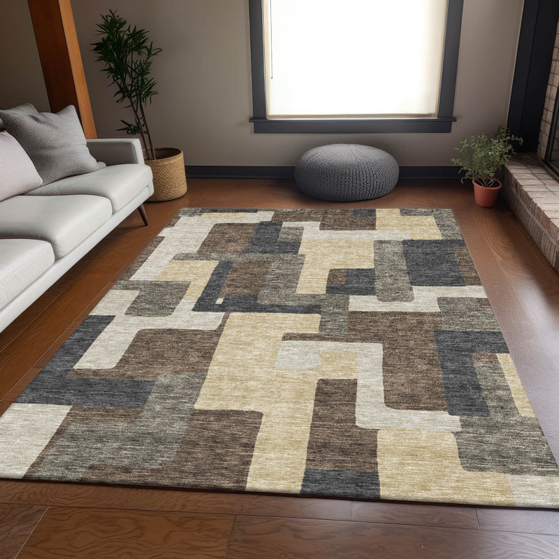 Tapis intérieur / extérieur Neysa, Rectangle 5 pi x 7 pi 6 po