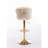 Set Of 2  Bar Stools,With Chrome Footrest And Base Swivel Height Adjustable Mechanical Lifting Velvet + Golden Leg Simple Bar Stool-Cream-117042366-117042368