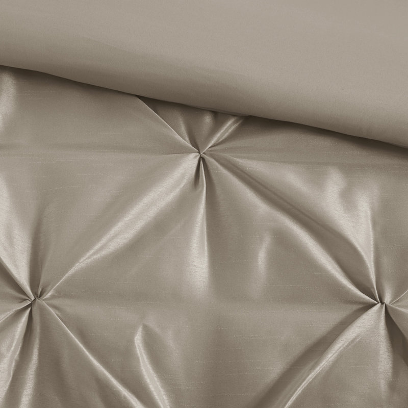 Queen Taupe Tufted Comforter Set, 7 Pieces | Gift Idea