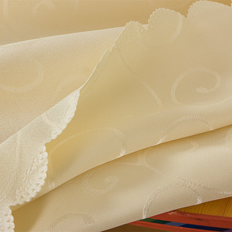 Raley Figured Dacron Tablecloth, Creamy White