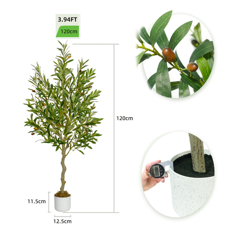Andreita Faux Olive Tree in Pot, 120cm H  x 30cm W  x 30cm D