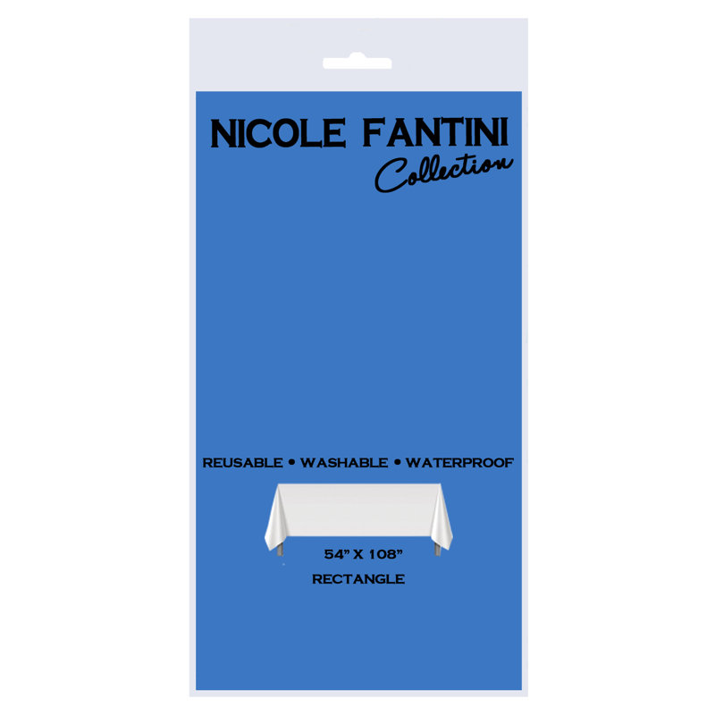 Disposable Plastic Premium Tablecloth Heavyweight Rectangle 54" x 108", Medium Blue, 1