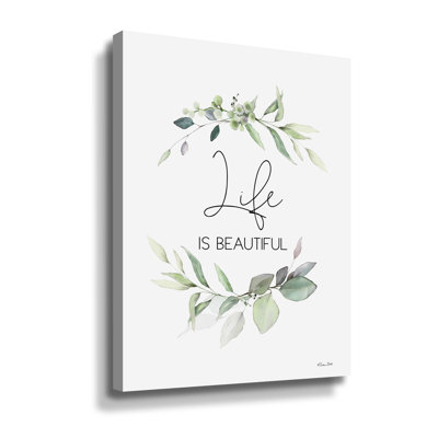 «Life Is Beautiful», art textuel sur toile
