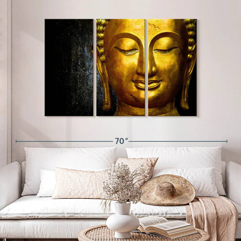 Adella Golden Buddha Statue, 32" H x 50" W