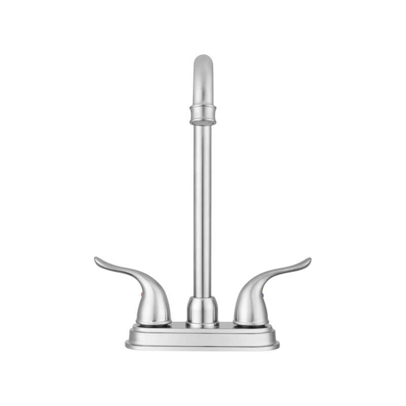 Robinet de bar central à à grande hauteur Treviso, Nickel satiné brossé
