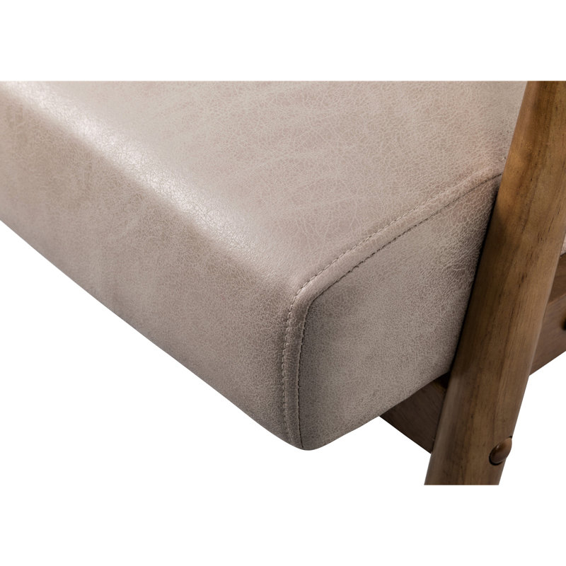 25.38'' Wide Wood Frame Armchair, Chameau clair