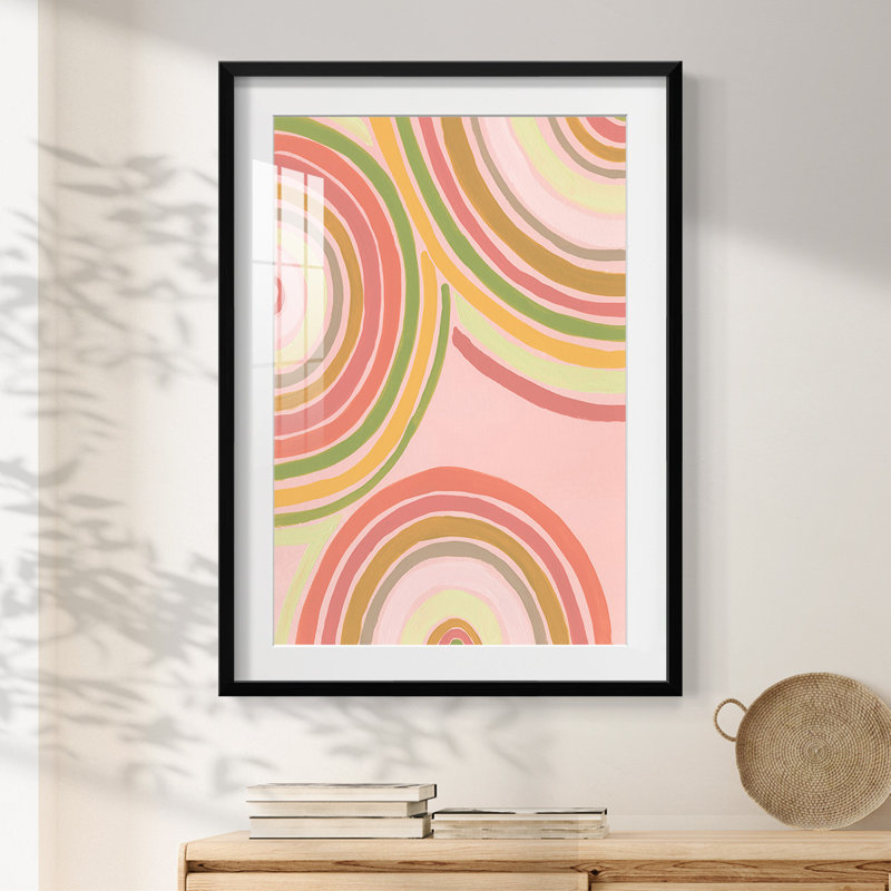 Abstrait arc-en-ciel I - impression encadrée, H 28,5 po x l 20,5 po, Noir