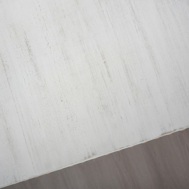 Console 59 po, design cascade, perles de bois pour le vestibule - blanc délavé