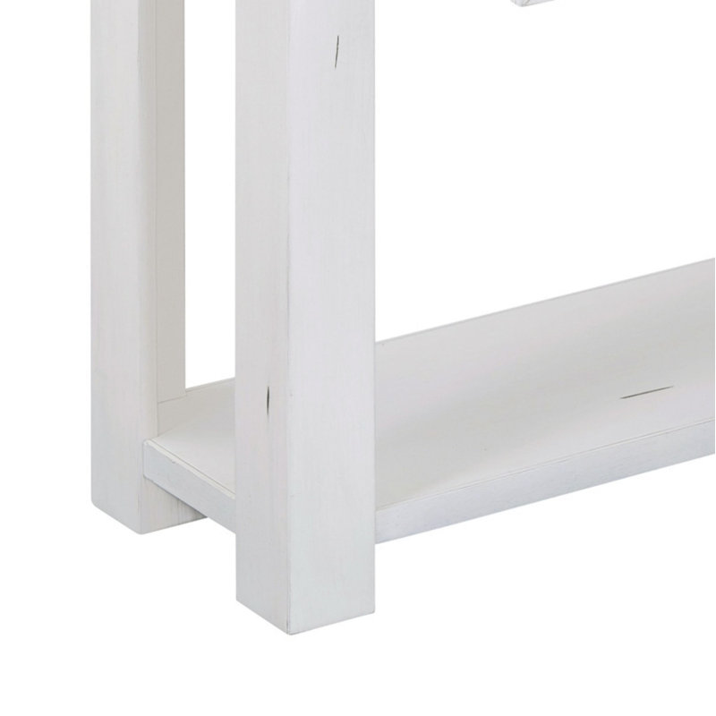 Console en bois massif 63 po Annaliece, Blanc