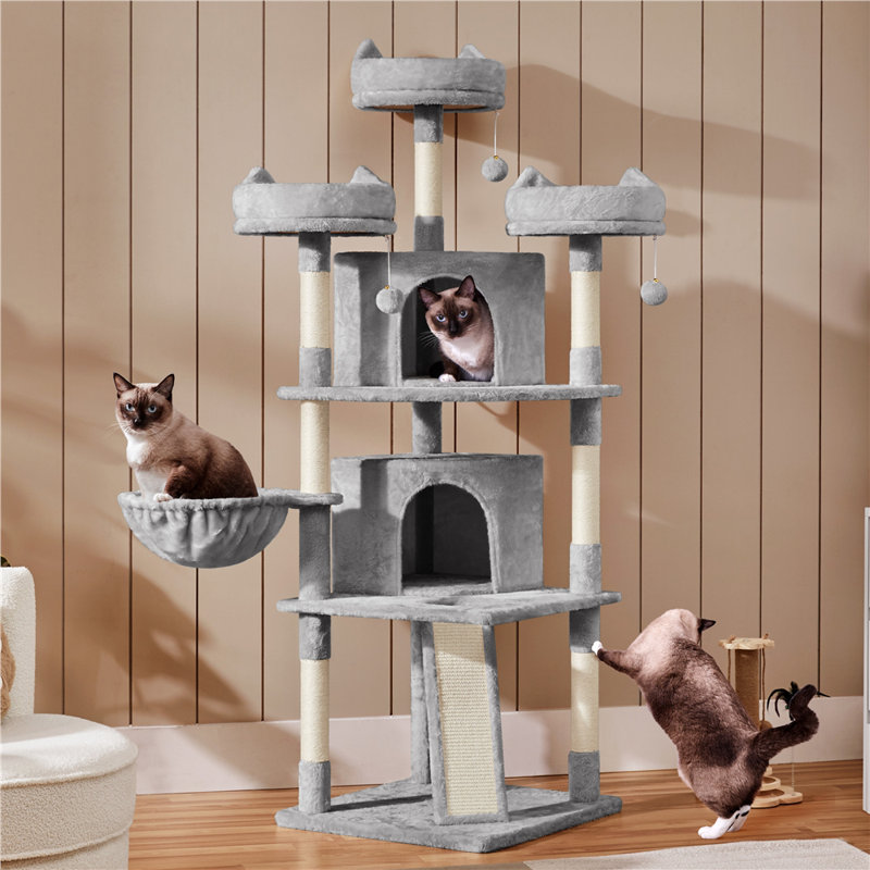 Zutphen 69'' H Cat Tree, Light Gray