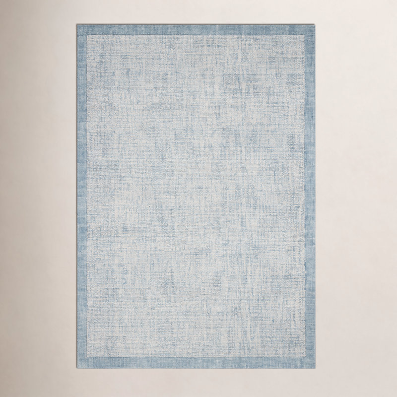 Henley Ivory / Blue Area Rug, Square 1'6"