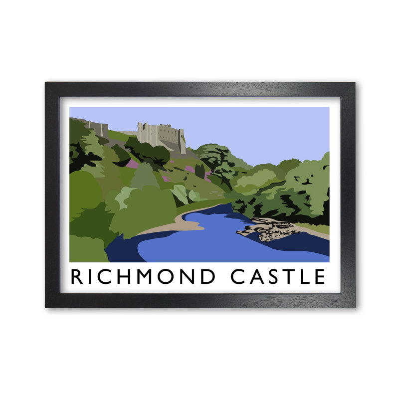 Richmond Castle by Richard O'Neill - Print, 59.4cm H x 84.1cm W x 3cm D, Black Framed