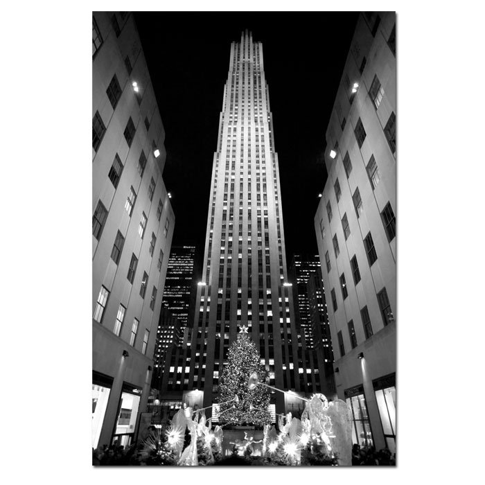 « rockefeller night » par yale gurney, reproduction de photo sur toile tendue encadrée, H 19 po x l 14 po x P 2 po